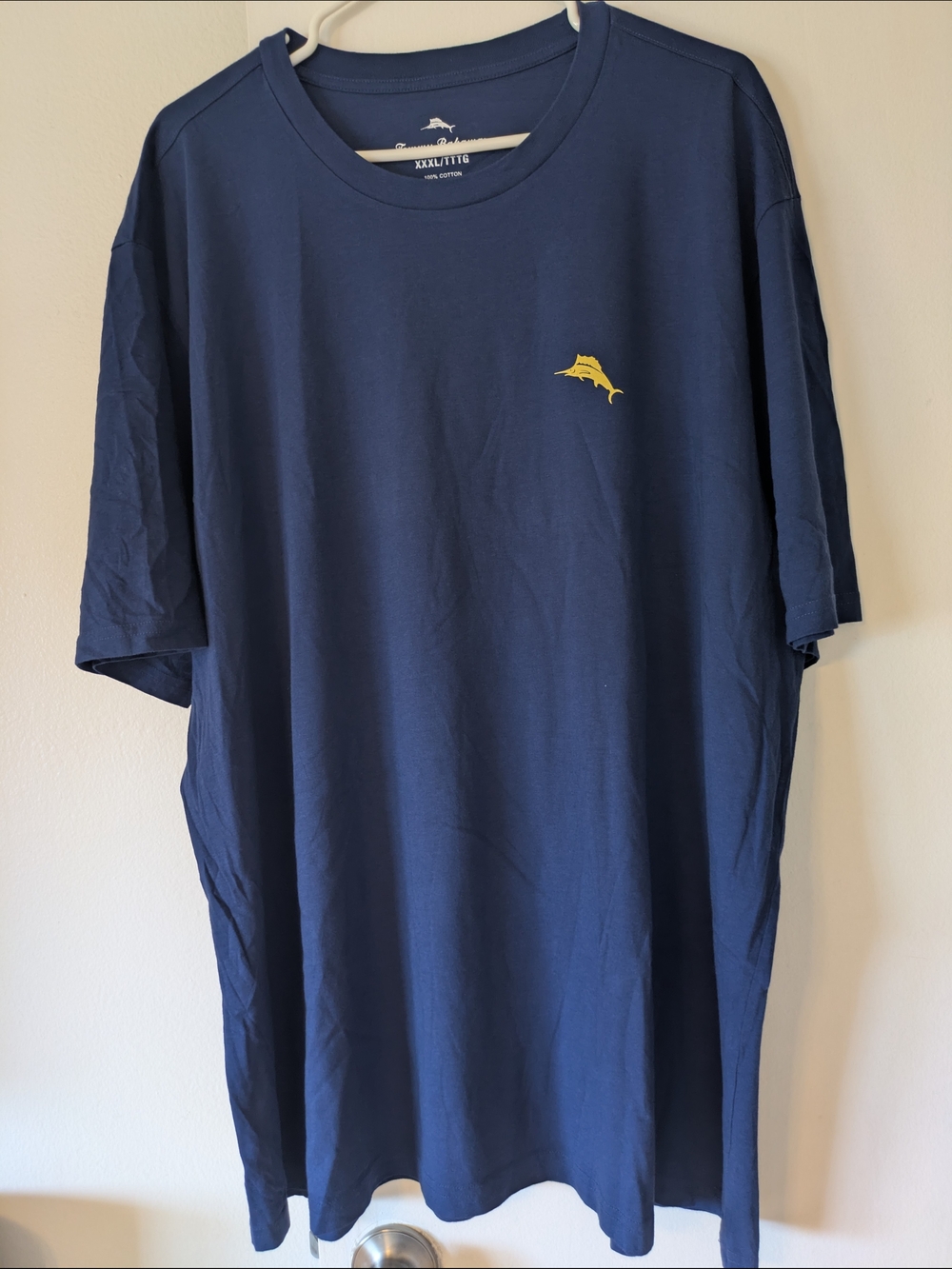 Tommy Bahama Navy T‑Shirt with Yellow Marlin Logo- XXXL (NWOT)
